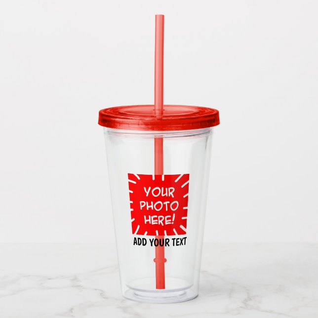 Vaso Acrílico Foto y texto personalizados (Anverso)