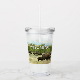 Vaso Acrílico Fotografía de animales de la naturaleza de Wyoming