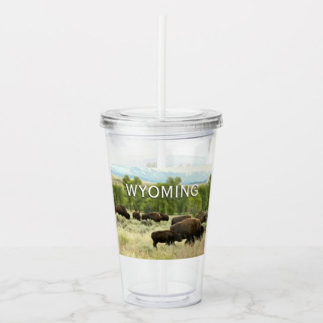 Vaso Acrílico Fotografía de animales de la naturaleza de Wyoming (Anverso)