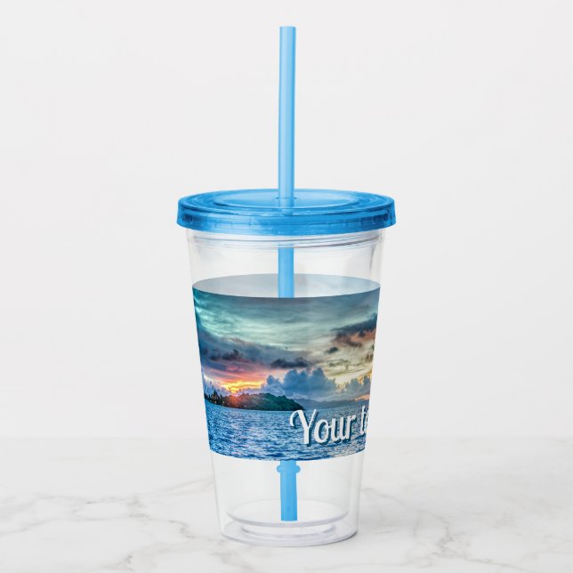 Vaso Acrílico Fotografía de Bora Bora Ocean View (Anverso)