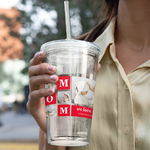 Vaso Acrílico Fotografía de Collage moderna de la mejor mamá de