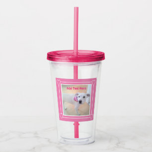 Vaso Acrílico Fotografía de un dulce lechoso perro picante blanc