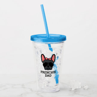 Vaso Acrílico Frenchie Dog Dad Black French Bulldog