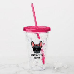 Vaso Acrílico Frenchie Dog Mom Blue French Bulldog