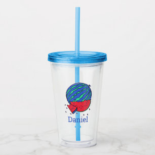 Vaso Acrílico Fruta de la sandía y personalizada
