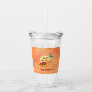 Vaso Acrílico Frutas de otoño