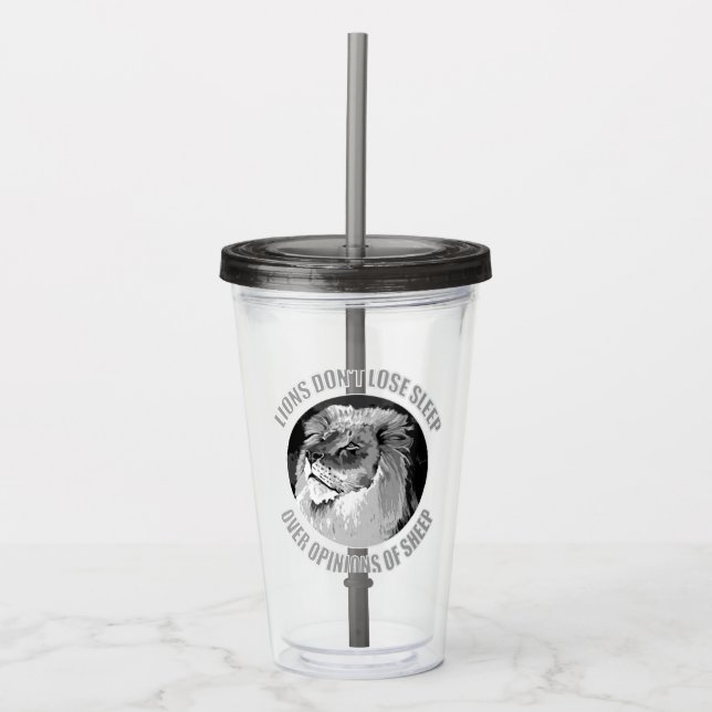 Vaso Acrílico Fuerza y liderazgo de Leones poderosos (Anverso)