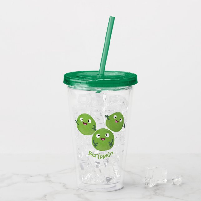 Vaso Acrílico Funny Brussels brota personalizado de verduras (Reverso (hielo))
