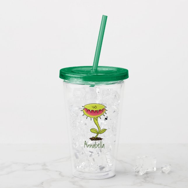 Vaso Acrílico Funny carnívoro Venus trampa de mosca personalizad (Reverso (hielo))