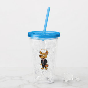 Vaso Acrílico Funny dog wearing business suit cartoon
