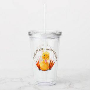 Vaso Acrílico Funny Duck Birthday Acryler Tumbler
