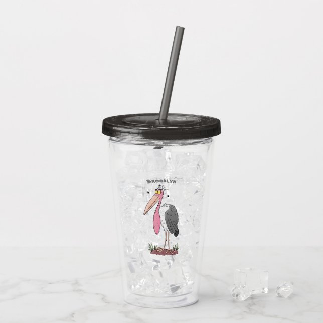 Vaso Acrílico Funny marabou stork personalizado (Reverso (hielo))