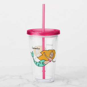 Vaso Acrílico Funny Mermaid nombre personalizado tumblers