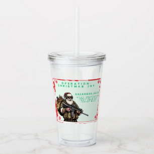 Vaso Acrílico Funny Military/Navidades Santa