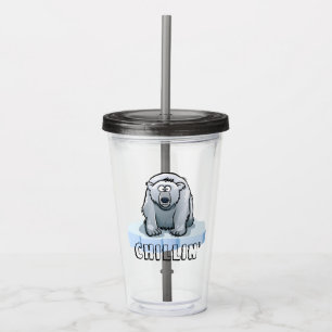 Vaso Acrílico Funny Polar Bear Chillin