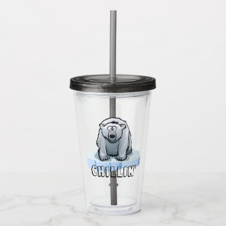 Vaso Acrílico Funny Polar Bear Chillin