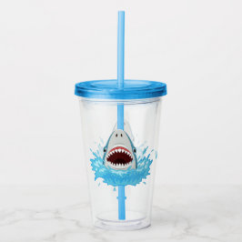 Vaso Acrílico Funny Shark nombre personalizado tumbler