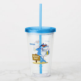 Vaso Acrílico Funny Shark nombre personalizado tumbler