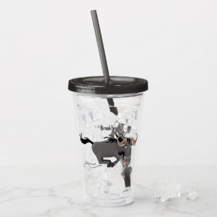 Vaso Acrílico Funny Wildebeest corriendo ilustracion personaliza