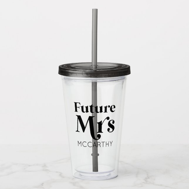 Vaso Acrílico Futuro Sra. Personalizado Apellido Novia A Ser Fia (Anverso)