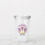 Vaso Acrílico Gafas de champán púrpura de Mimosa<br><div class="desc">Personalízalo con tu nombre o mensaje. Saluda a este lindo ilustracion de gafas de champán brillantes. Un diseño divertido para un brunch,  soltera,  bebidas después del trabajo,  chica nocturno,  fiesta de cócteles o cualquier celebración. Bebidas de mimosa violeta coloridas,  vino espumoso,  prosecco.</div>