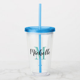 Vaso Acrílico Gafas de tumbler acrílico monogramo de nombre pers