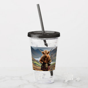 Vaso Acrílico Gaitero de la bolsa de la vaca de las Tierras Alta