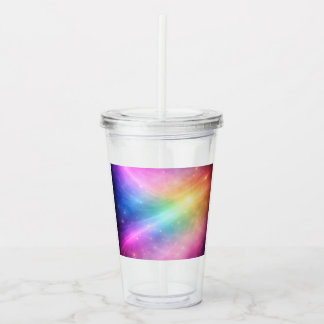 Vaso Acrílico Galaxia Arcoíris