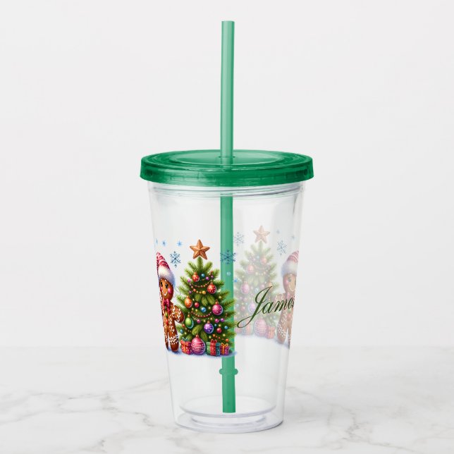 Vaso Acrílico Galletas de Navidad Personalizadas (Anverso)