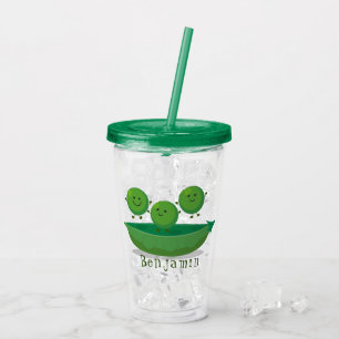 Vaso Acrílico Garzas saltantes en ilustracion de personalizado d