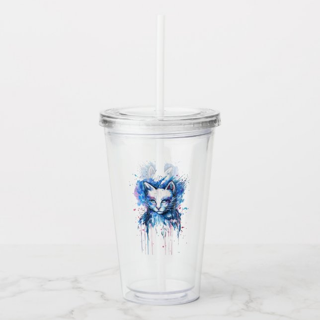 Vaso Acrílico Gatita (Anverso)
