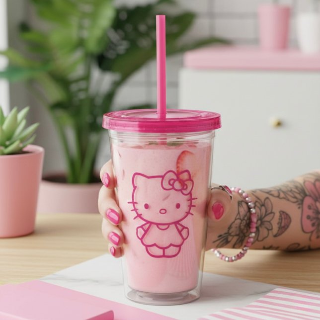 Vaso Acrílico Gatita (Subido por el creador)