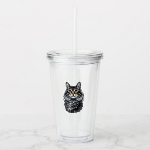 Vaso Acrílico Gato de Ojo Verde