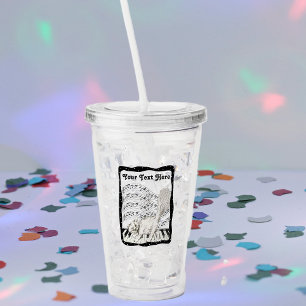 Vaso Acrílico Gato de Winking en un piano bar de notas musicales