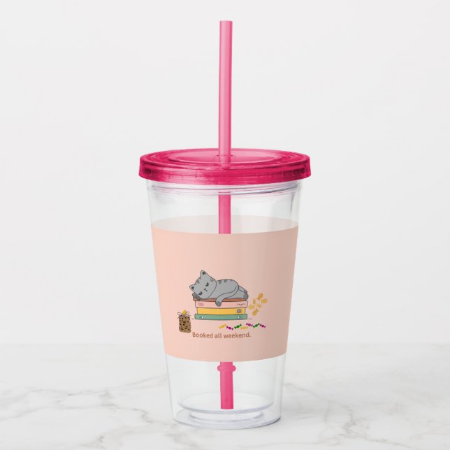 Vaso Acrílico Gato del libro (Anverso)