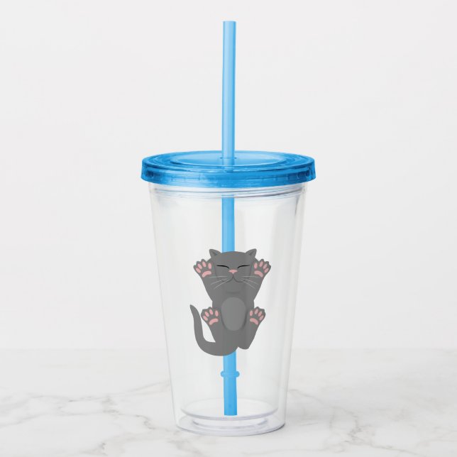 Vaso Acrílico Gato durmiendo (Anverso)