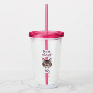 Vaso Acrílico Gato enojado