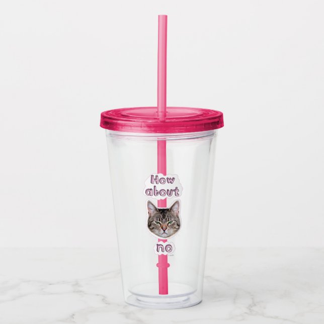 Vaso Acrílico Gato enojado (Anverso)