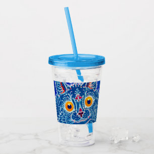 Vaso Acrílico Gato gótico azul