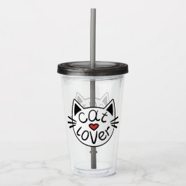 Vaso Acrílico Gato Lover Tumbler Acrílico
