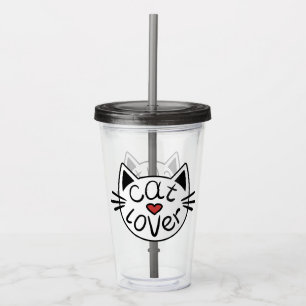 Vaso Acrílico Gato Lover Tumbler Acrílico