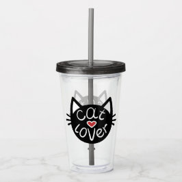 Vaso Acrílico Gato Lover Tumbler Acrílico