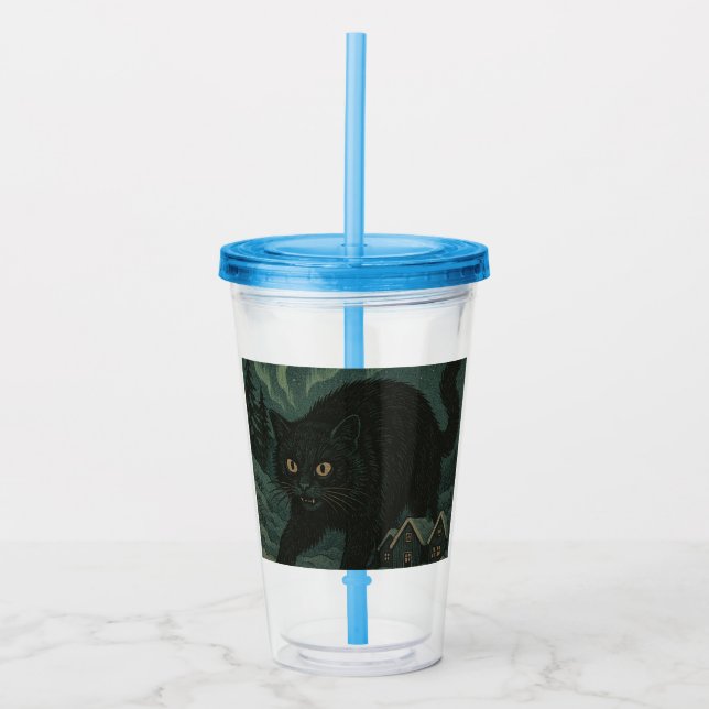 Vaso Acrílico Gato Yule de Navidad islandés (Anverso)