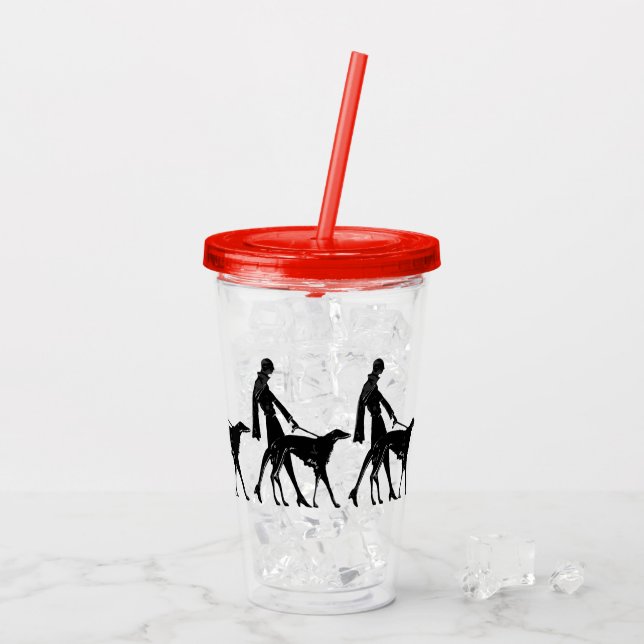 Vaso Acrílico Gatsby Borzoi Acrílico Tumbler Rojo (Reverso (hielo))
