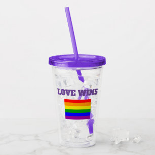 Vaso Acrílico Gay Pride Love gana