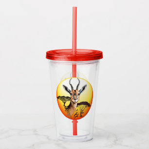 Vaso Acrílico Gazelle Animal salvaje Antelope africano