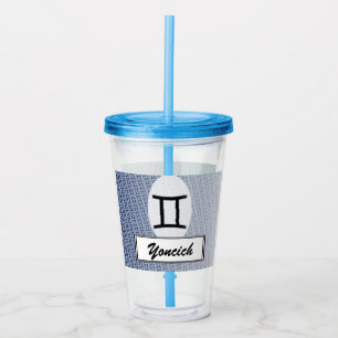 Vaso Acrílico Gemini Zodiac Symbol Standard por Kenneth Yoncich