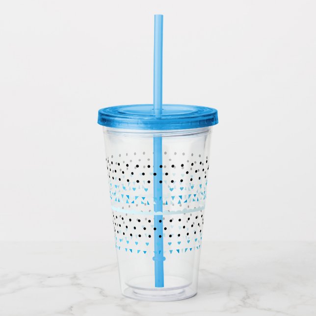 Vaso Acrílico Geometría azul (Anverso)