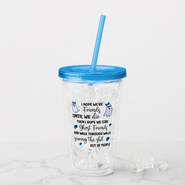 Vaso Acrílico Ghost Friends Forever (Reverso (hielo))
