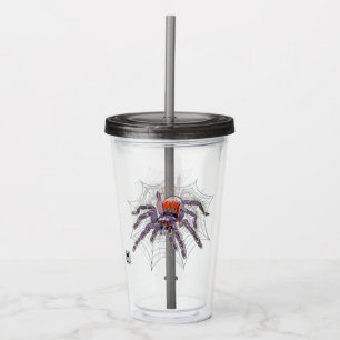 Vaso Acrílico Gigante Tarantula Lápiz de Creepy y Dibujo de Tint